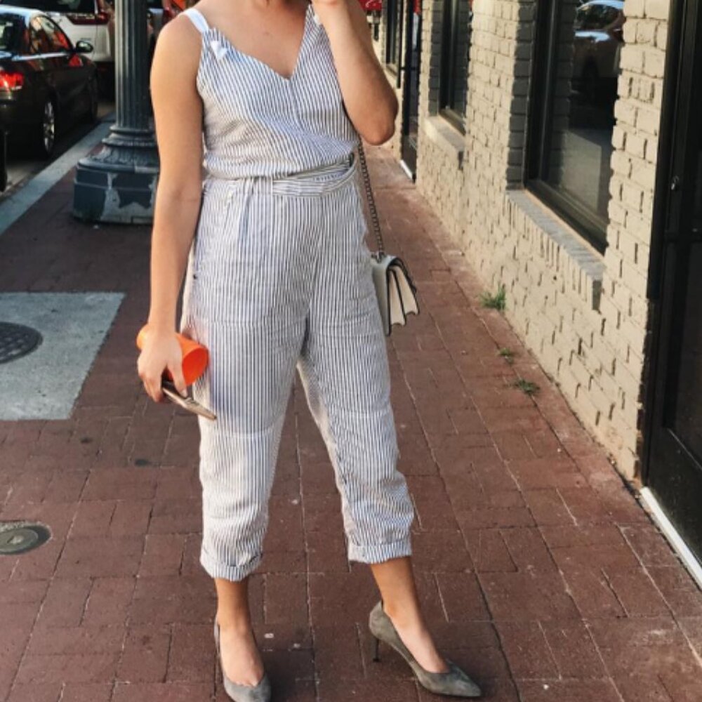 rag & bone Ellen Striped Belted Jumpsuit